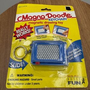 Basic Fun Magna Doodle Keychain Blue Vintage 1996‎ Magnetic Drawing Toy 481-0